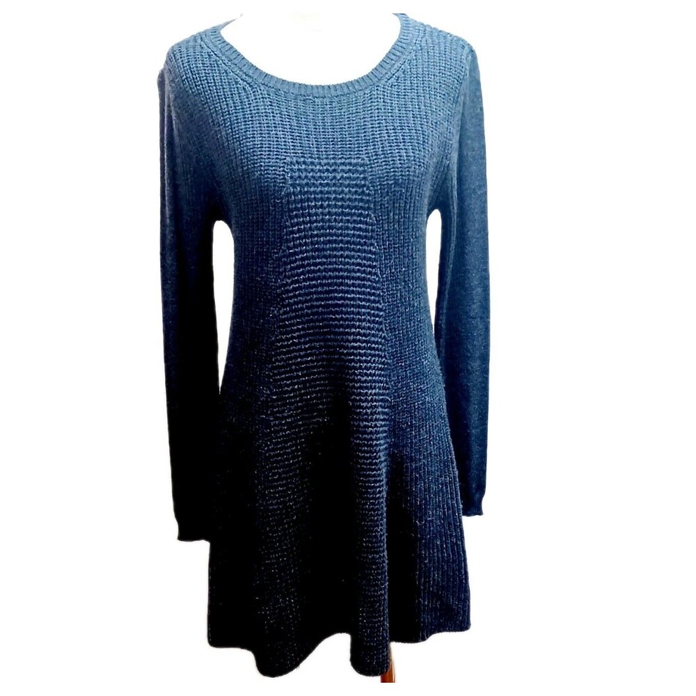 Romeo and Juliet Couture Blue Knit Long Sleeve Pullover Dress Women's Size Large